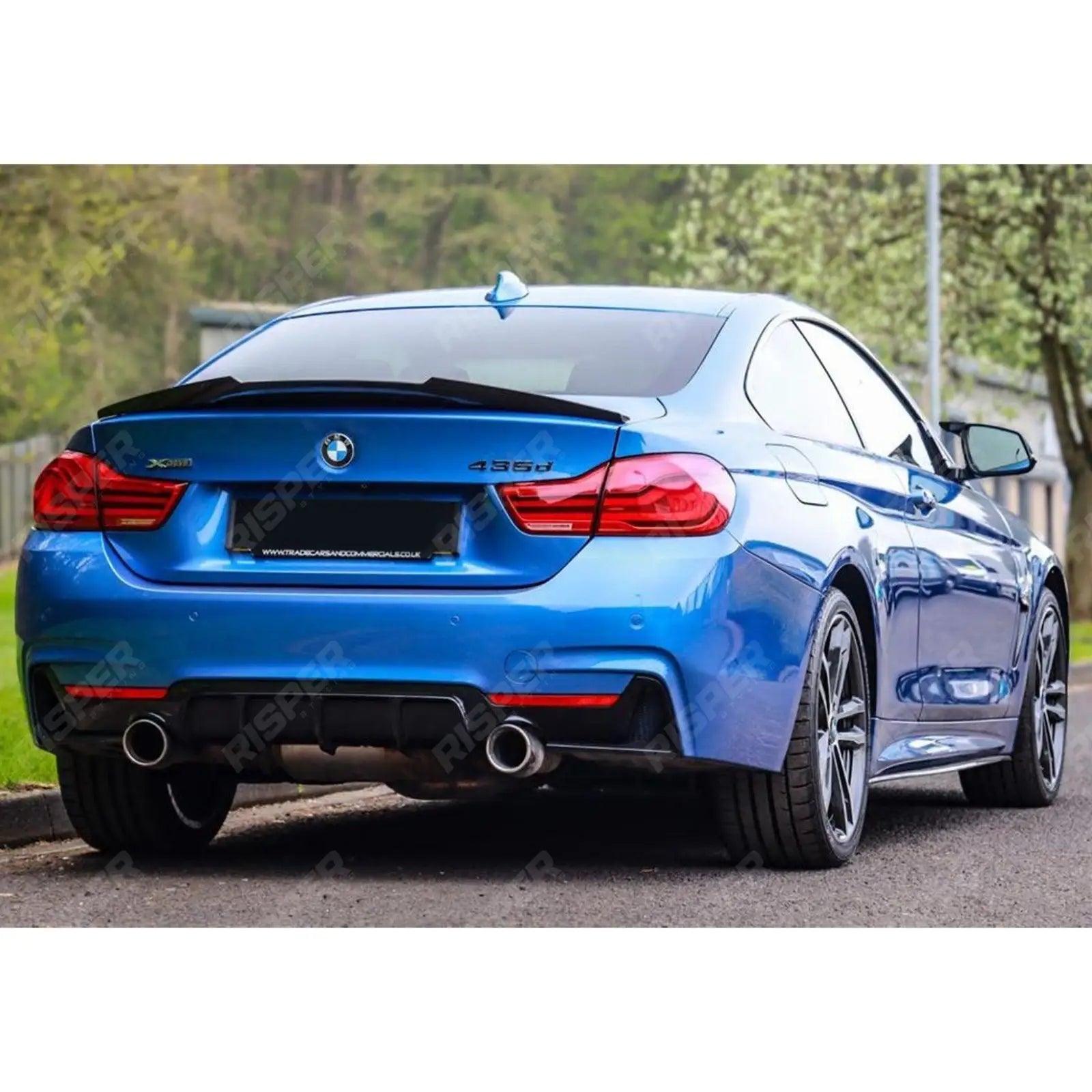 Gloss Black Dual Exit Rear Diffuser For BMW 4 Series M Sport F32 F36 -