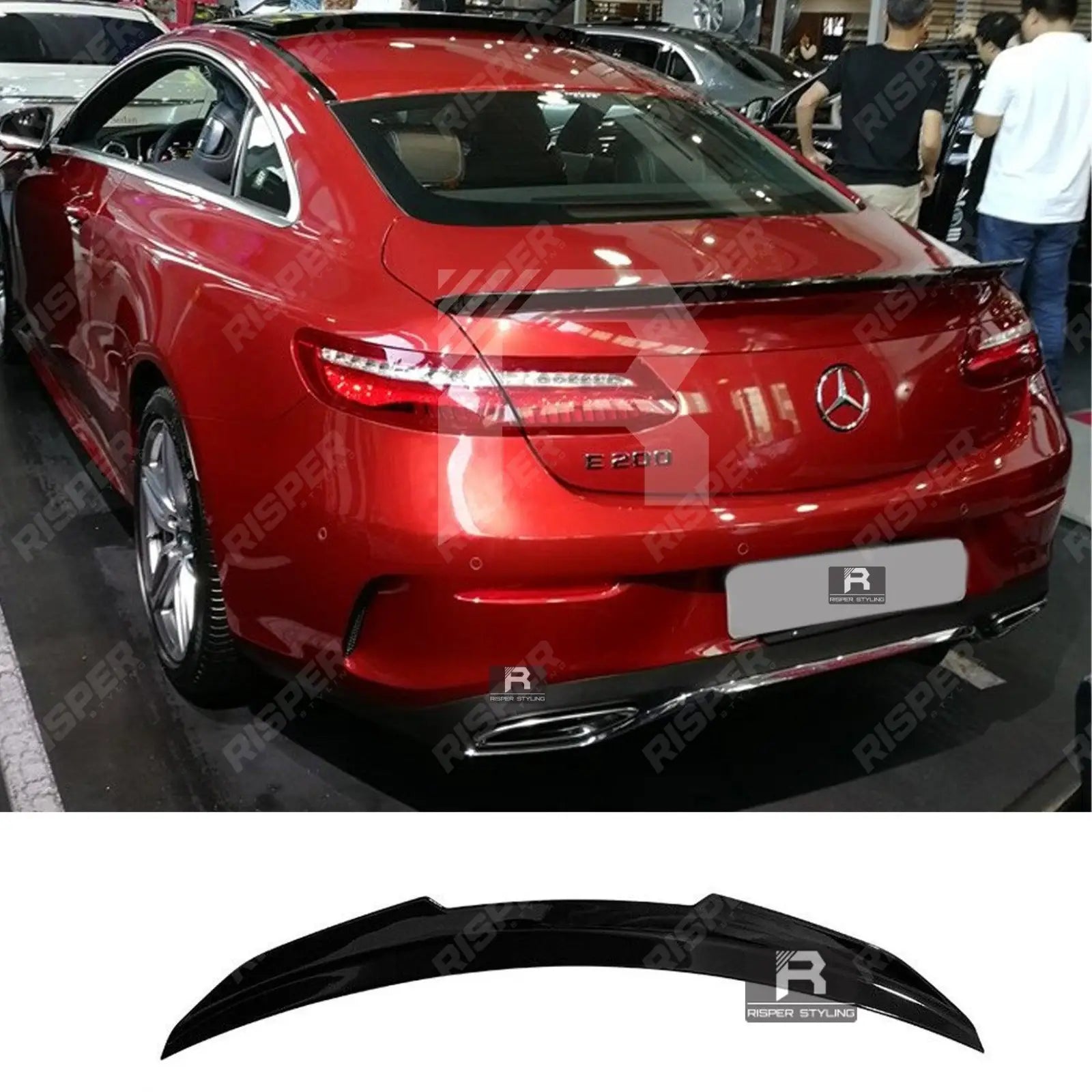 Gloss Black 'E63 AMG Style' Rear Spoiler For Mercedes E-Class Coupe C238 2016-2023 -