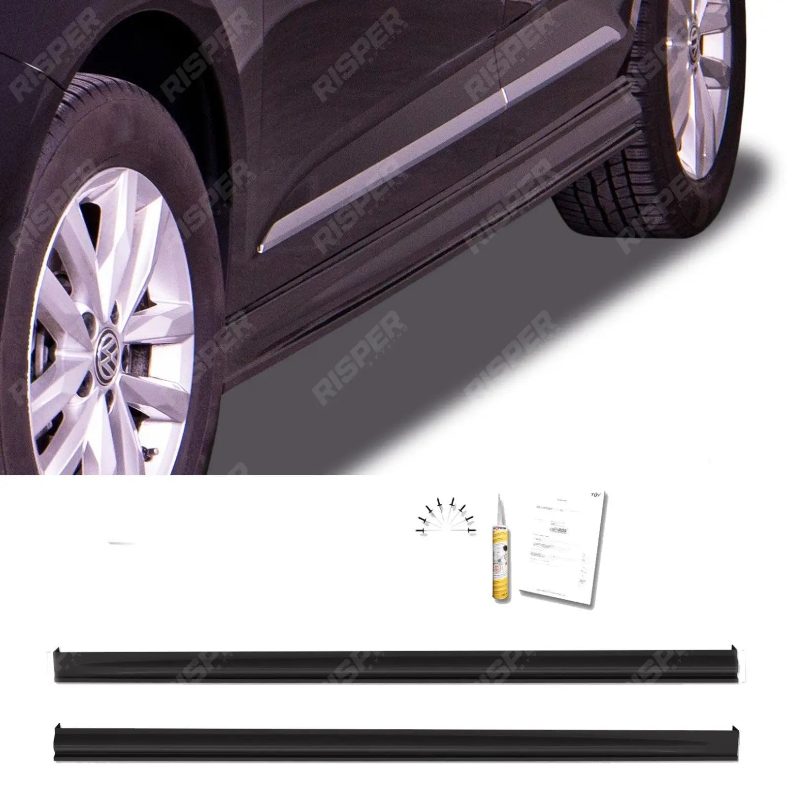 Gloss Black 'Edition' Side Skirt Splitters For Volkswagen Caddy 2020 Onwards