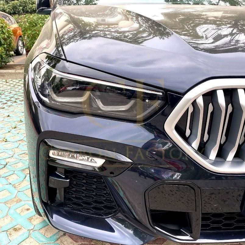 Gloss Black Headlight Trims for BMW G05 X5 G06 X6 19-25