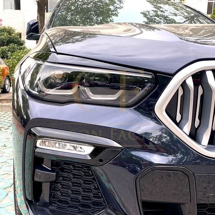 Gloss Black Headlight Trims for BMW G05 X5 G06 X6 19-25