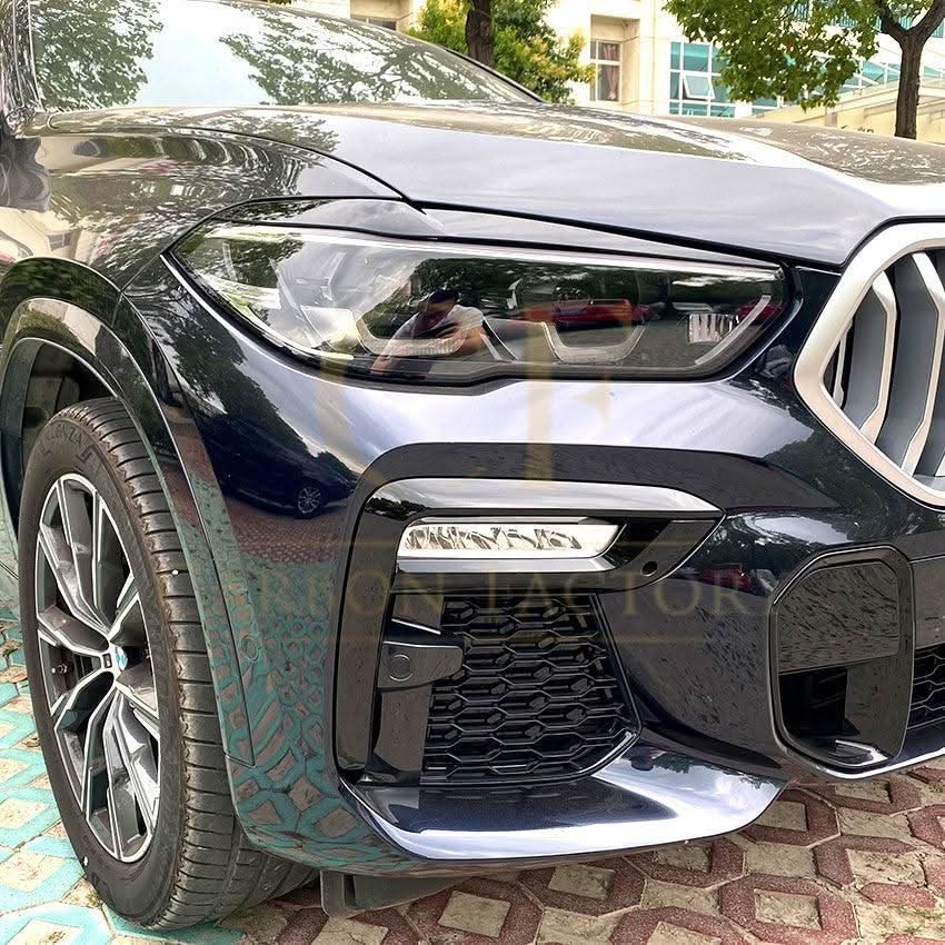 Gloss Black Headlight Trims for BMW G05 X5 G06 X6 19-25