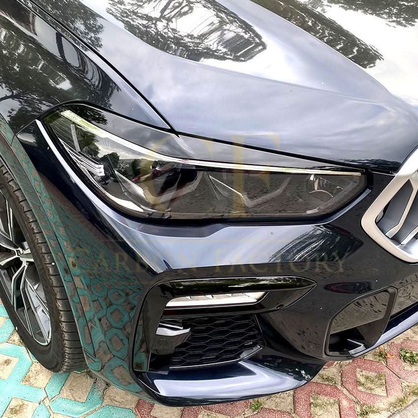 Gloss Black Headlight Trims for BMW G05 X5 G06 X6 19-25