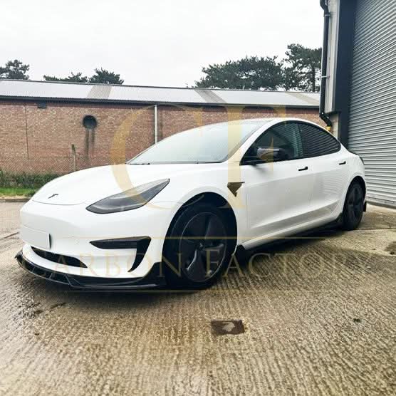Competition Style Gloss Black Front Bumper Trims for Tesla Model Y 19-24