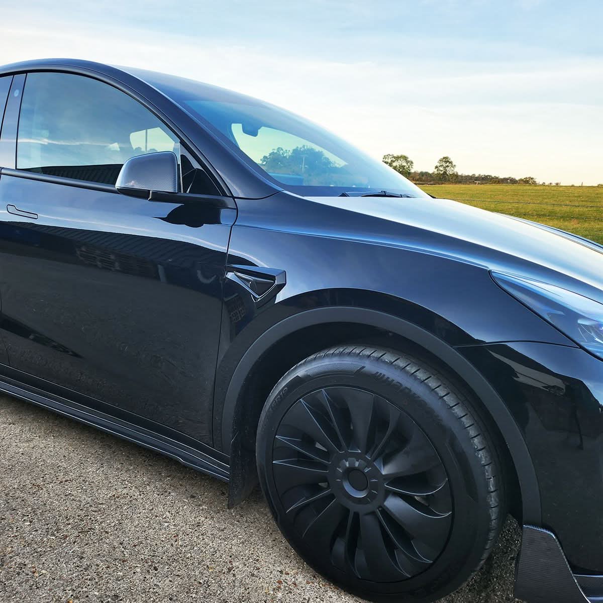 Competition Style Gloss Black Side Fender Trims for Tesla Model Y 19-24