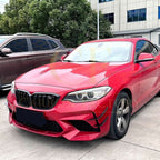Gloss Black Front Bumper Canards for BMW F87 M2 OG 14-20