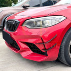 Gloss Black Front Bumper Canards for BMW F87 M2 OG 14-20