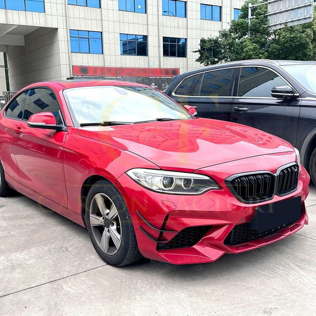 Gloss Black Front Bumper Canards for BMW F87 M2 OG 14-20