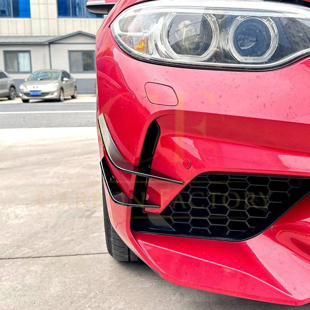 Gloss Black Front Bumper Canards for BMW F87 M2 OG 14-20
