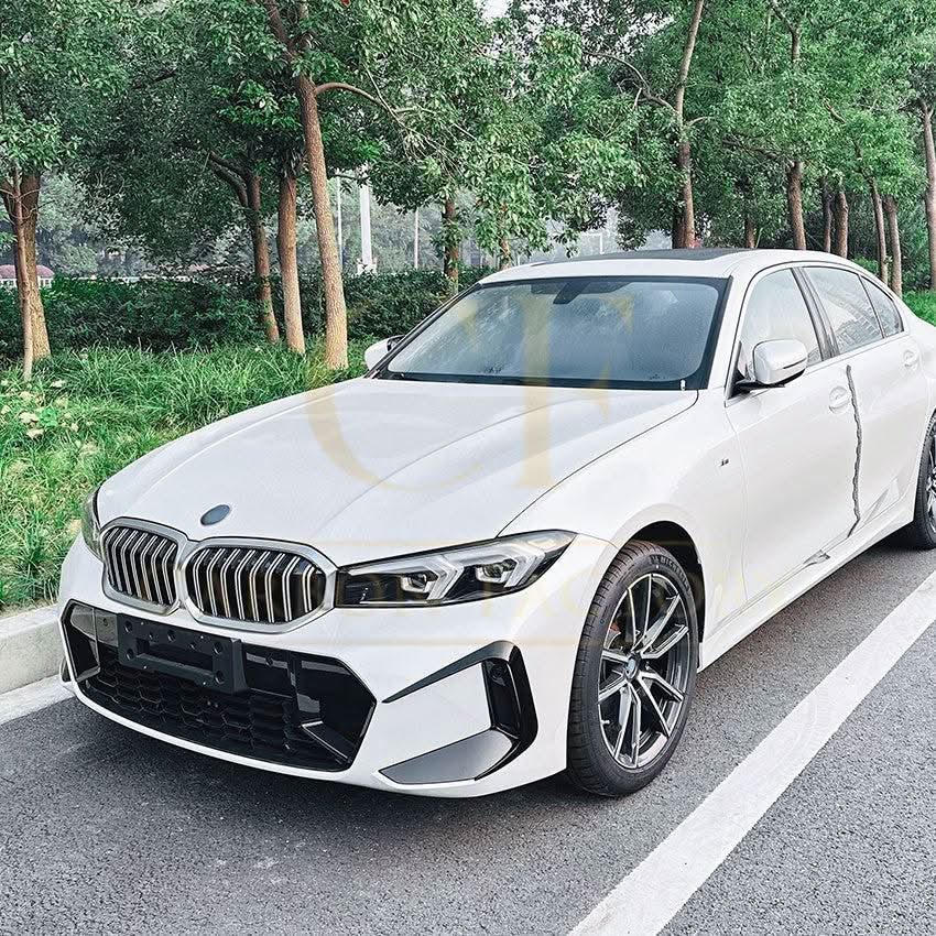 Gloss Black Front Bumper Trims for BMW 3 Series G20 G21 LCI 23-25
