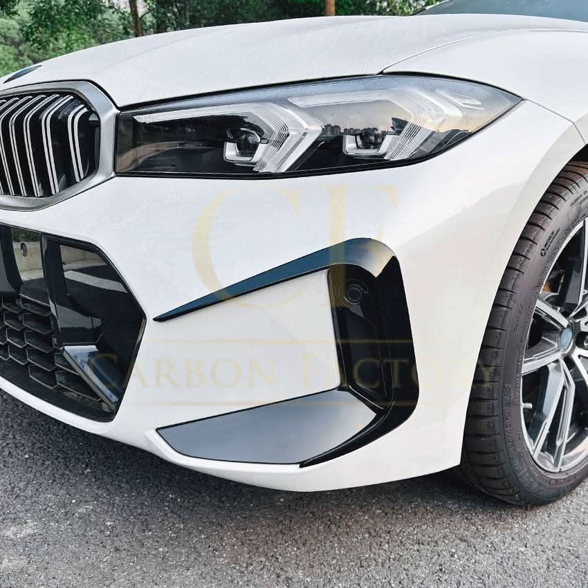 Gloss Black Front Bumper Trims for BMW 3 Series G20 G21 LCI 23-25