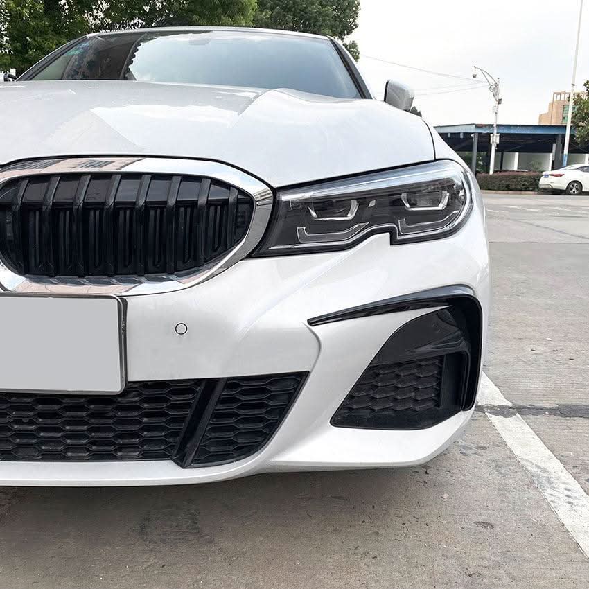 Gloss Black Front Bumper Trims for BMW 3 Series G20 G21 Pre-LCI 19-22