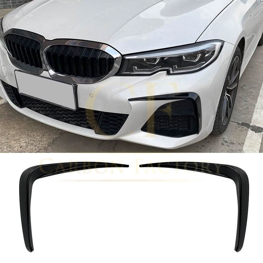 Gloss Black Front Bumper Trims for BMW 3 Series G20 G21 Pre-LCI 19-22