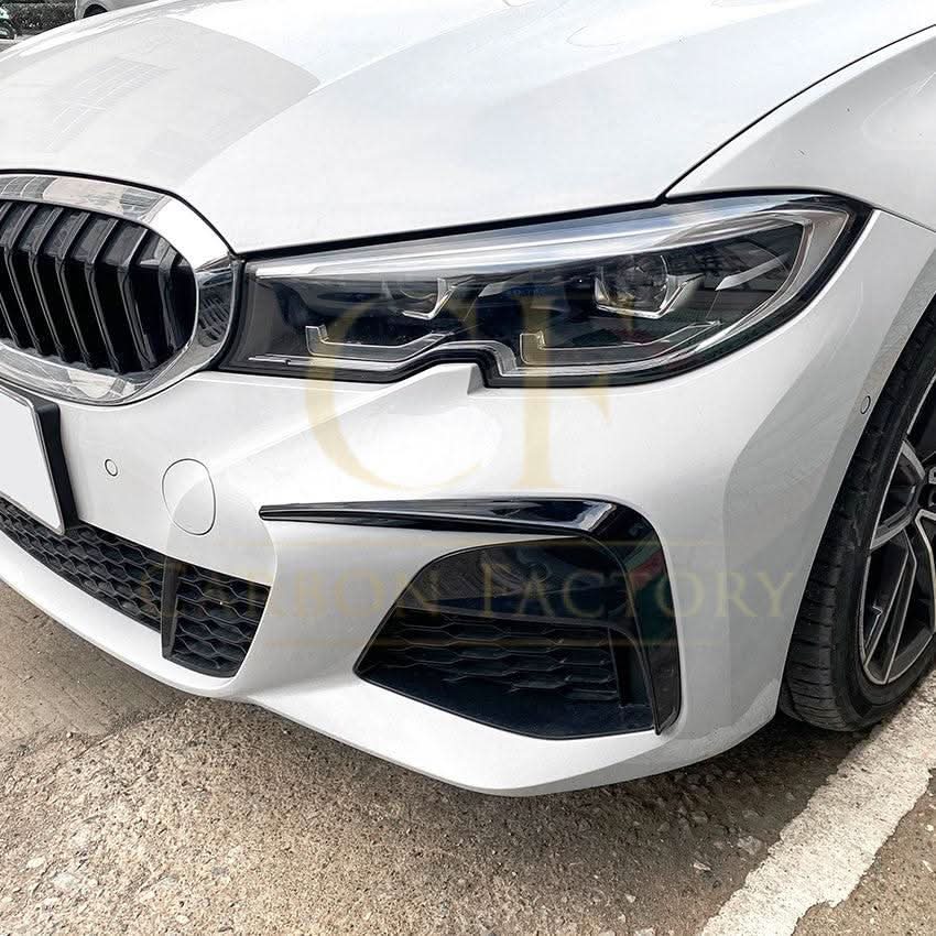 Gloss Black Front Bumper Trims for BMW 3 Series G20 G21 Pre-LCI 19-22