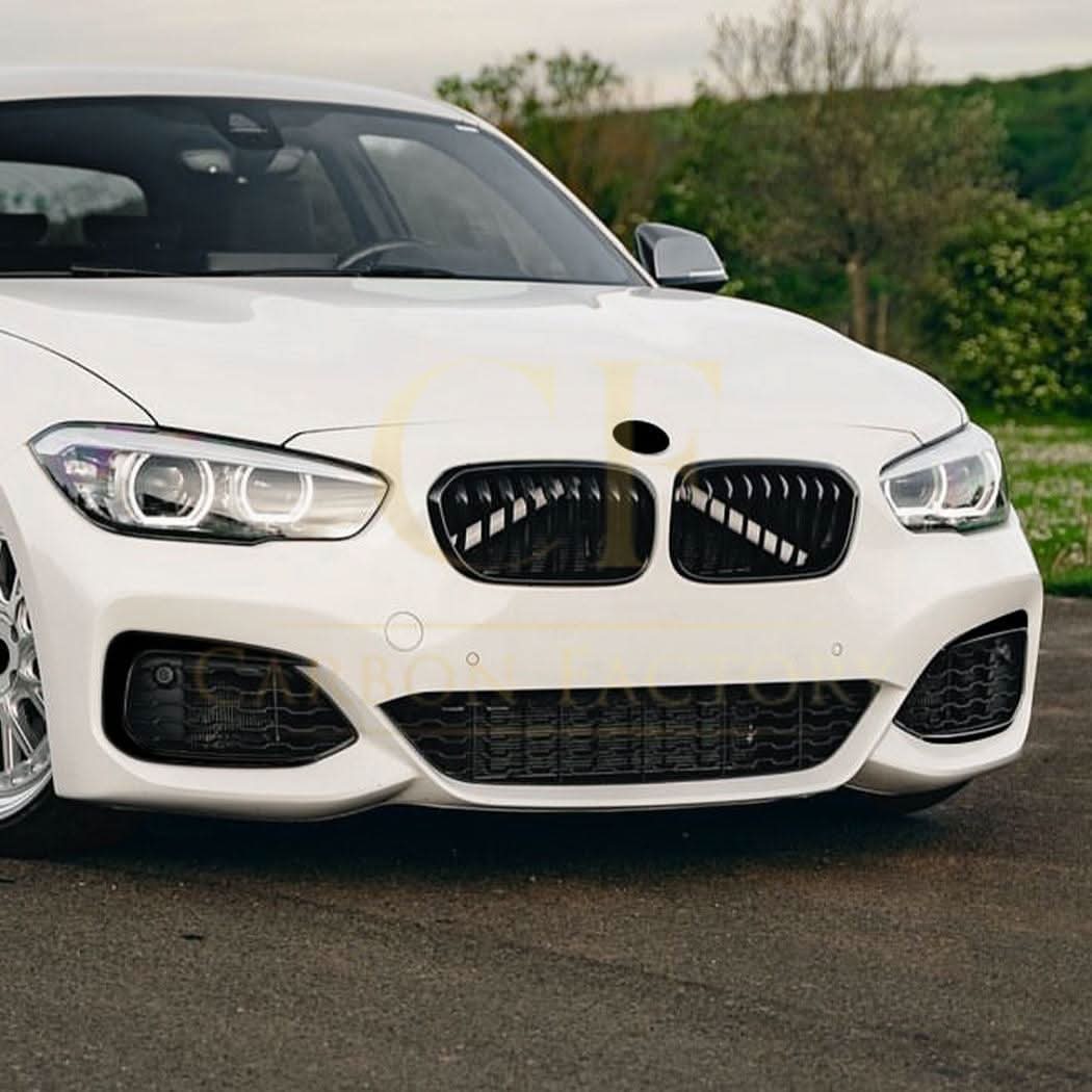 Gloss Black Front Bumper Trims for BMW F20 F21 1 Series LCI 15-19