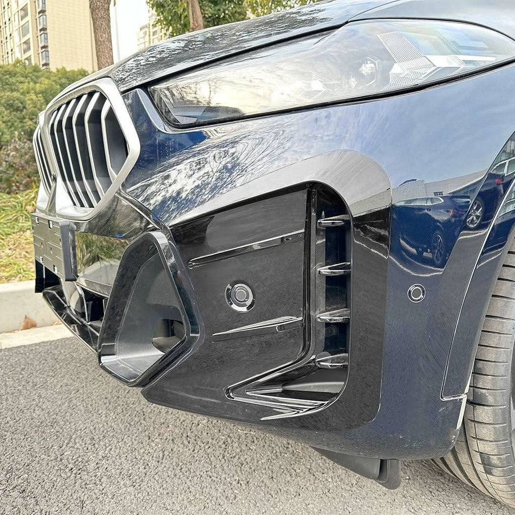 Gloss Black Front Bumper Trims for BMW G06 X6 LCI 23-25