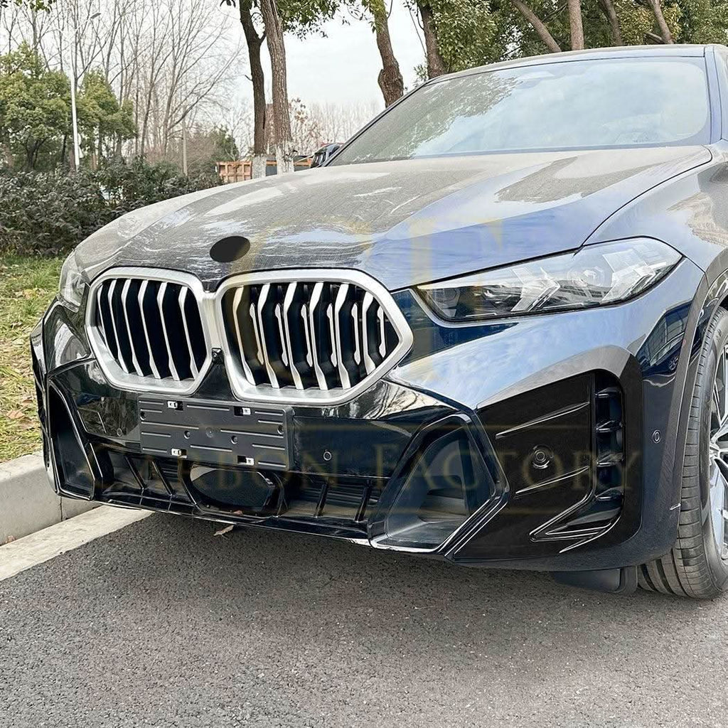 Gloss Black Front Bumper Trims for BMW G06 X6 LCI 23-25