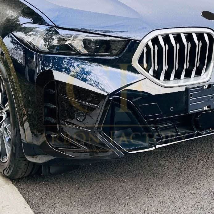 Gloss Black Front Bumper Trims for BMW G06 X6 LCI 23-25