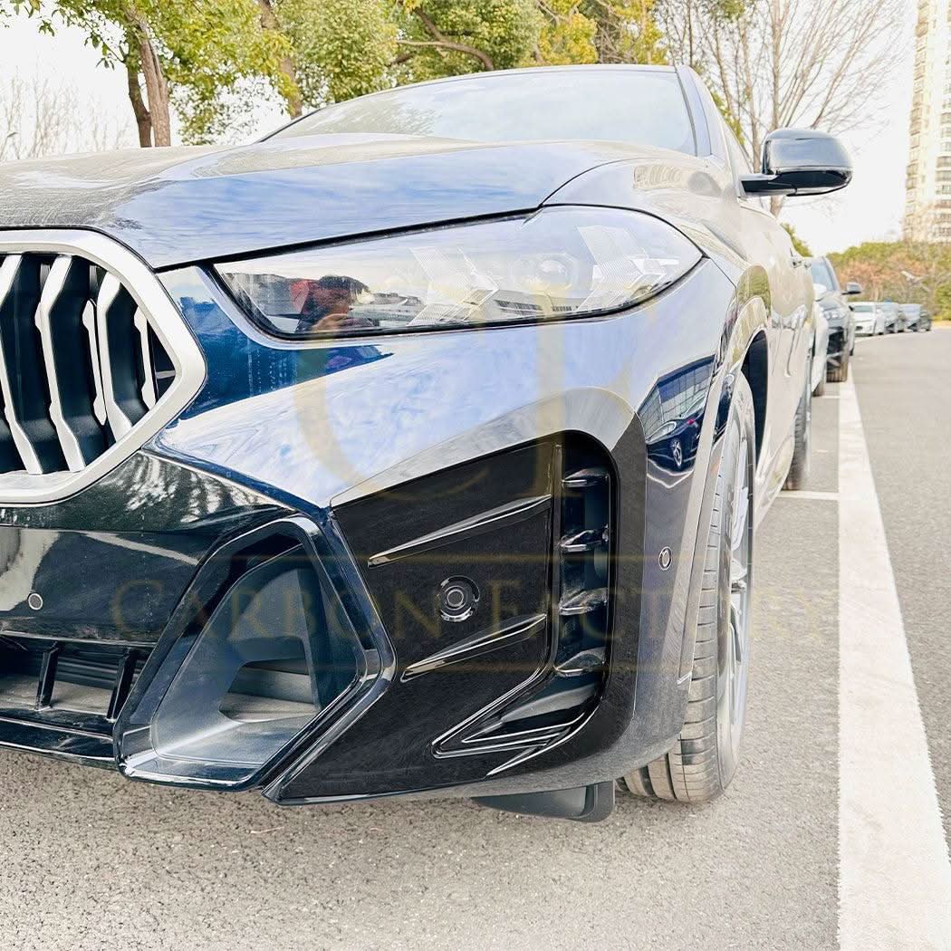 Gloss Black Front Bumper Trims for BMW G06 X6 LCI 23-25