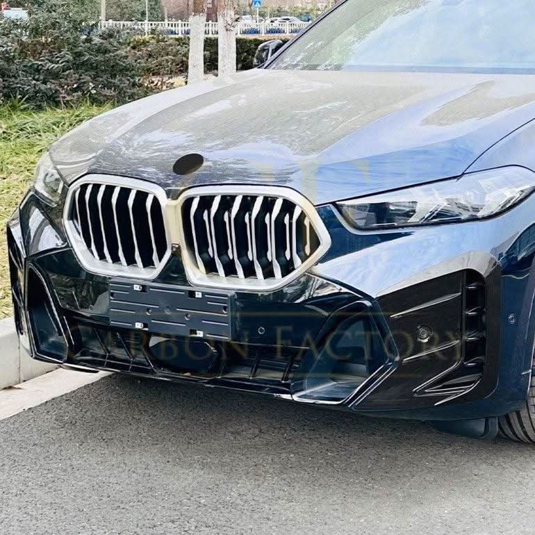 Gloss Black Front Bumper Trims for BMW G06 X6 LCI 23-25