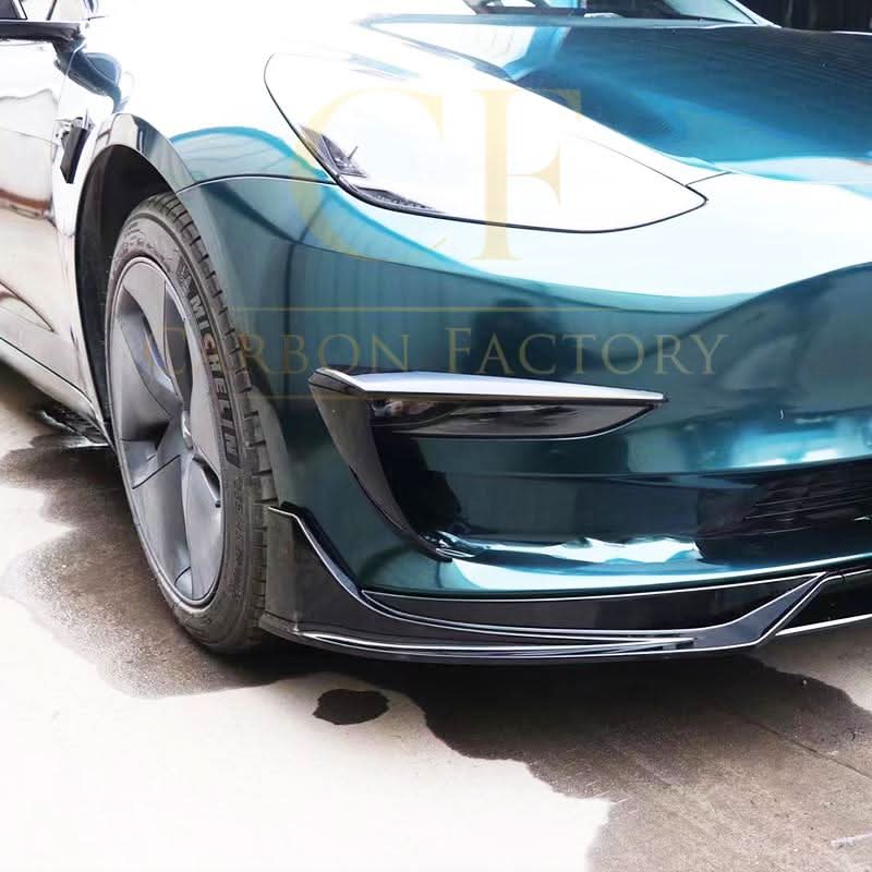 Gloss Black Front bumper Trims for Tesla Model 3 16-23
