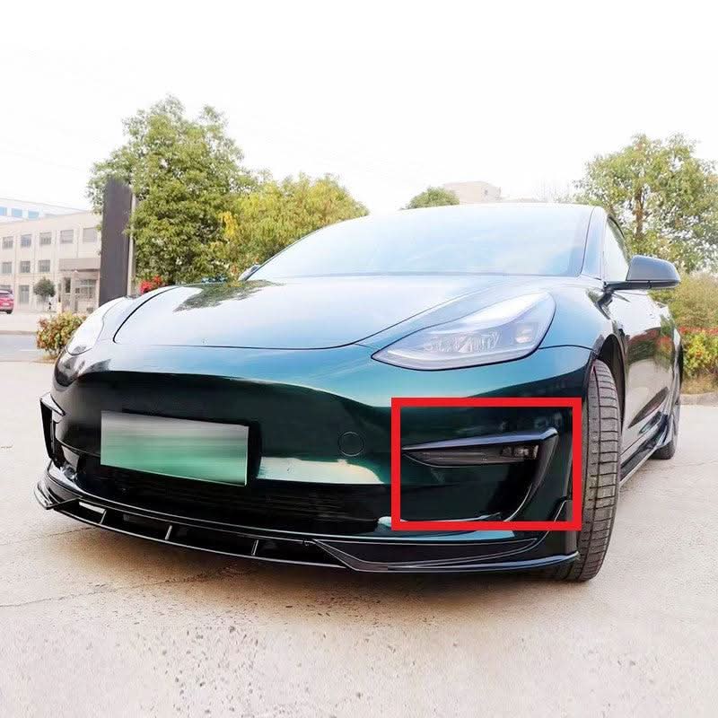 Gloss Black Front bumper Trims for Tesla Model 3 16-23
