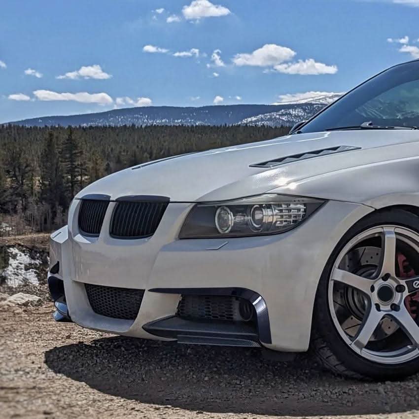 Gloss Black Front Canards for BMW E90 3 Series Pre-LCI 05-08