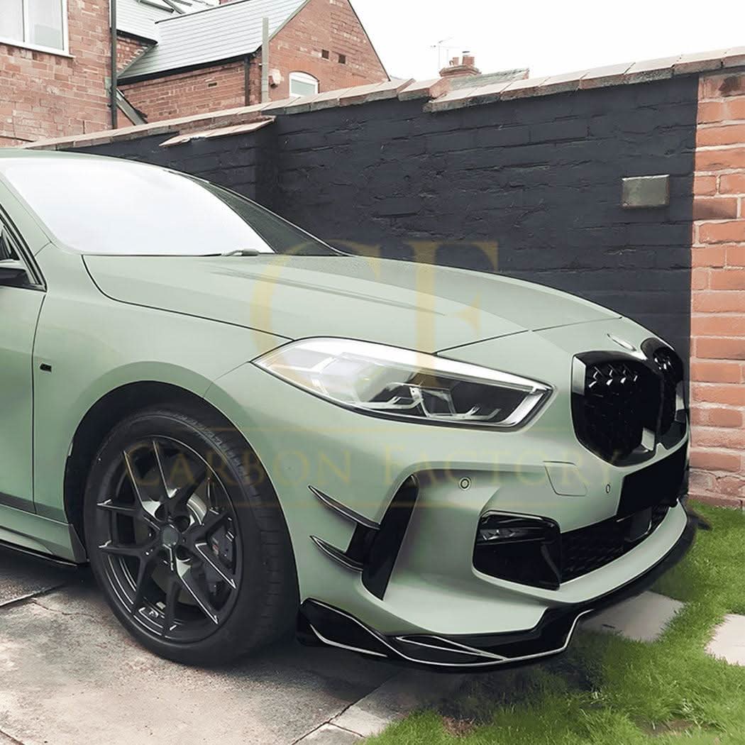 Gloss Black Front Canards for BMW F40 1 Series 19-24