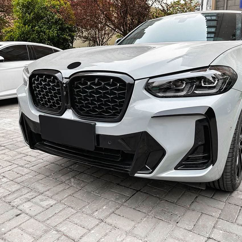Gloss Black Front Canards for BMW G01 X3 G02 X4 LCI 22-24