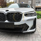 Gloss Black Front Canards for BMW G01 X3 G02 X4 LCI 22-24