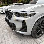 Gloss Black Front Canards for BMW G01 X3 G02 X4 LCI 22-24