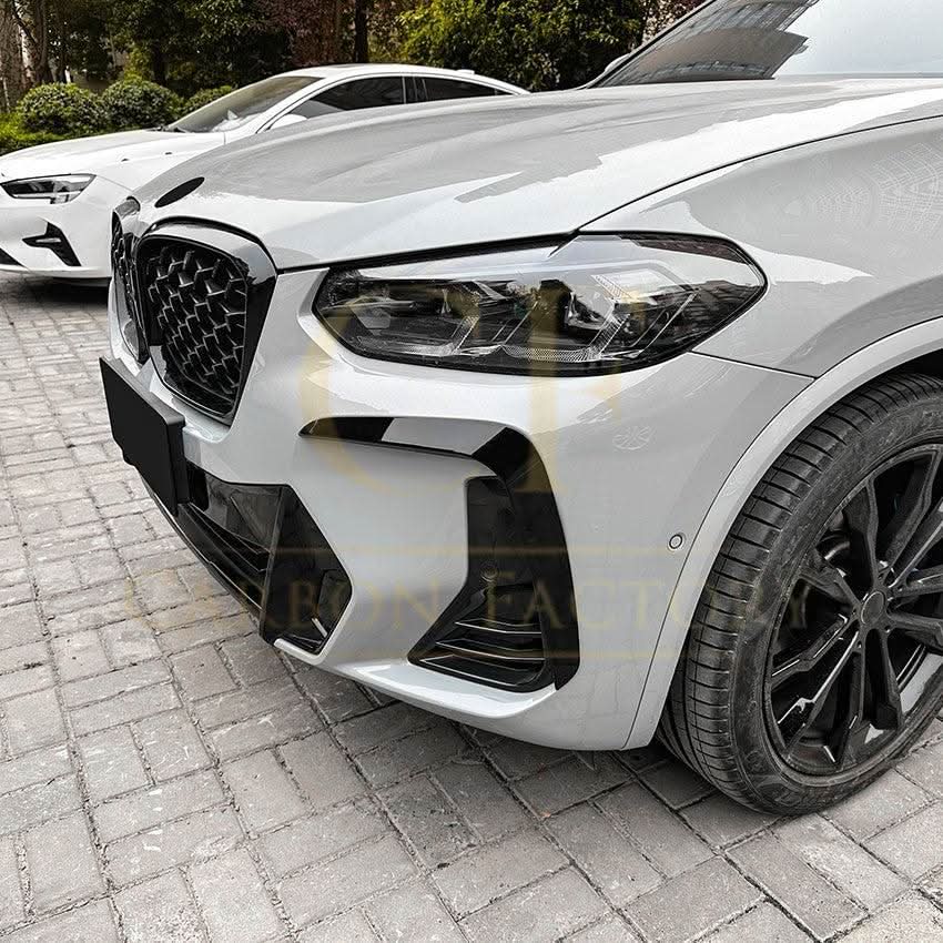 Gloss Black Front Canards for BMW G01 X3 G02 X4 LCI 22-24