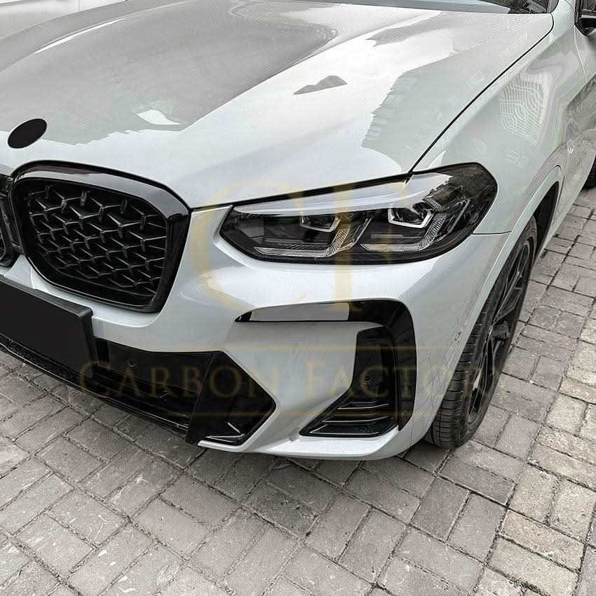 Gloss Black Front Canards for BMW G01 X3 G02 X4 LCI 22-24