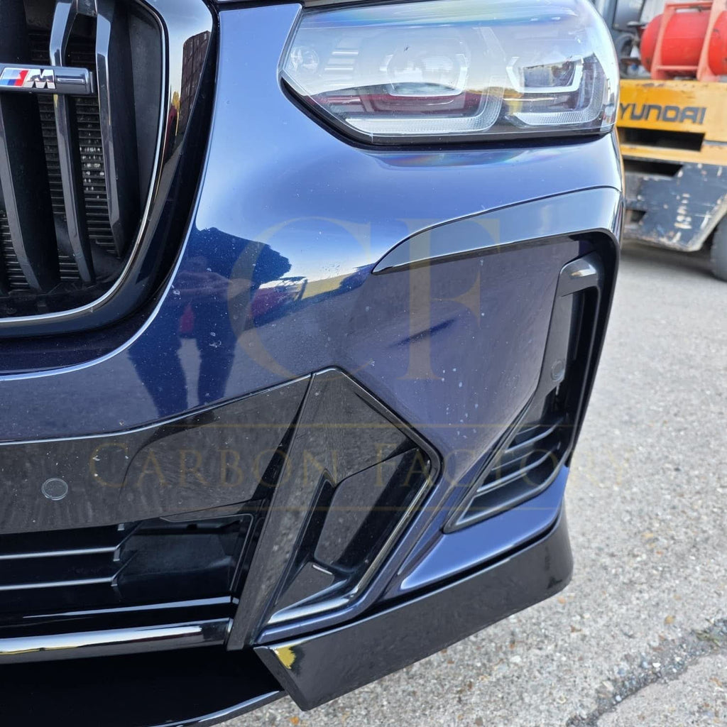 Gloss Black Front Canards for BMW G01 X3 G02 X4 LCI 22-24