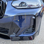 Gloss Black Front Canards for BMW G01 X3 G02 X4 LCI 22-24
