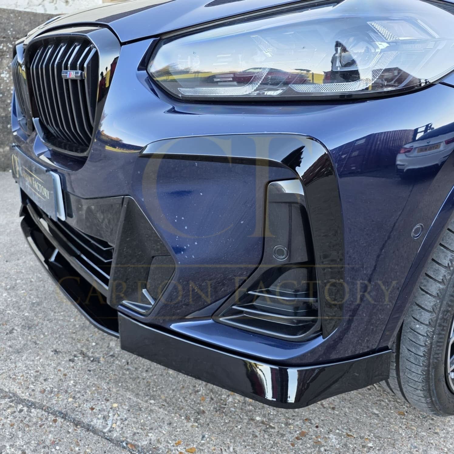 Gloss Black Front Canards for BMW G01 X3 G02 X4 LCI 22-24