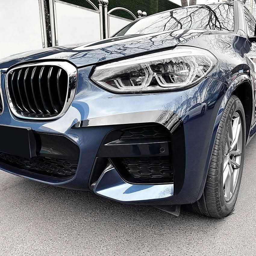 Gloss Black Front Canards for BMW G01 X3 G02 X4 Pre-LCI 18-21