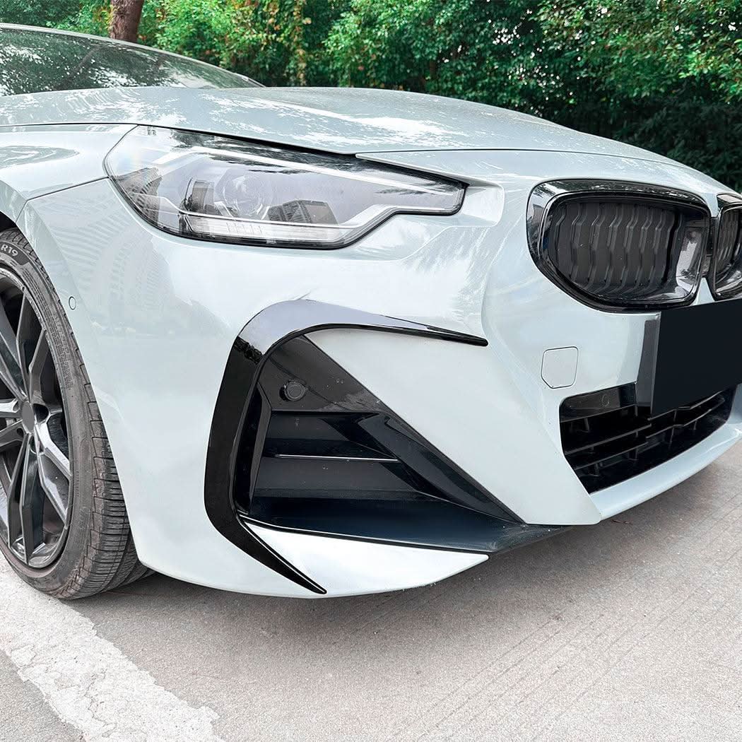 Gloss Black Front Canards for BMW G42 2 Series Coupe 21-Present