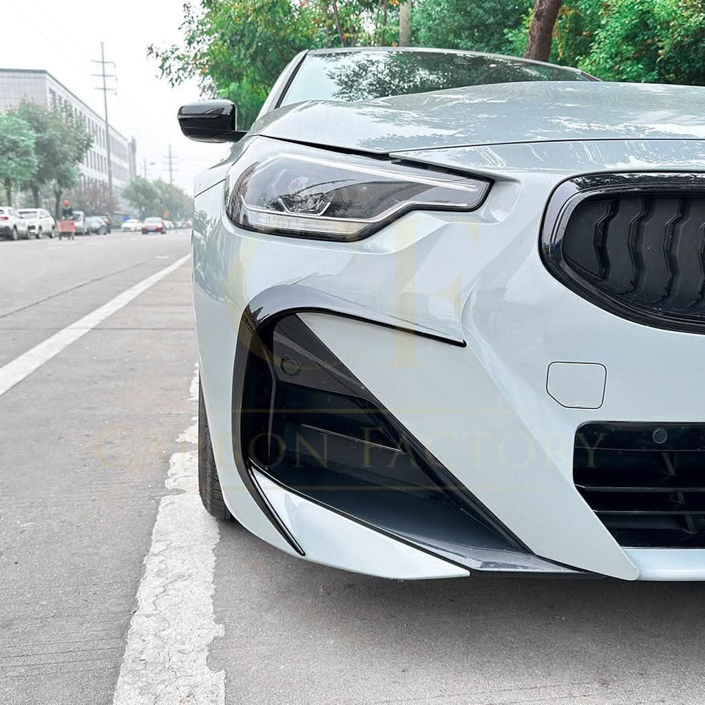 Gloss Black Front Canards for BMW G42 2 Series Coupe 21-Present