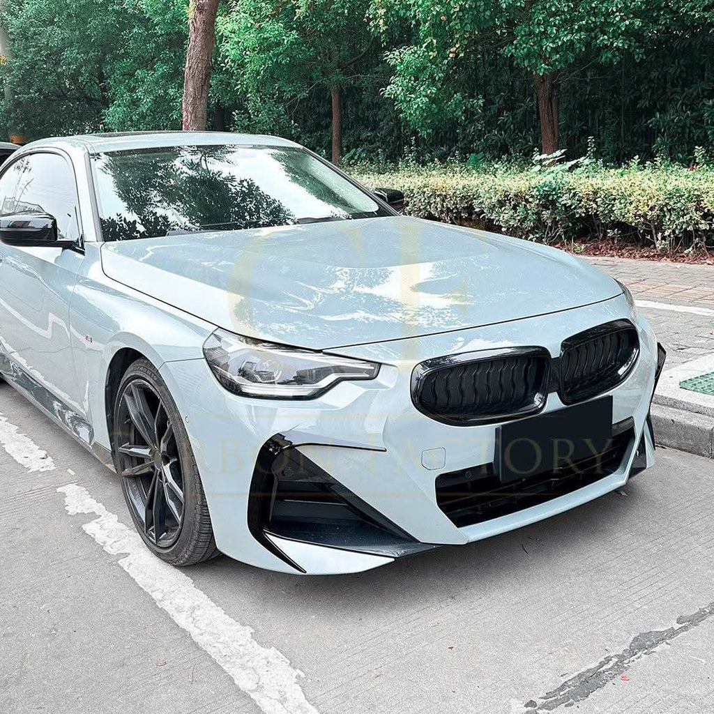 Gloss Black Front Canards for BMW G42 2 Series Coupe 21-Present