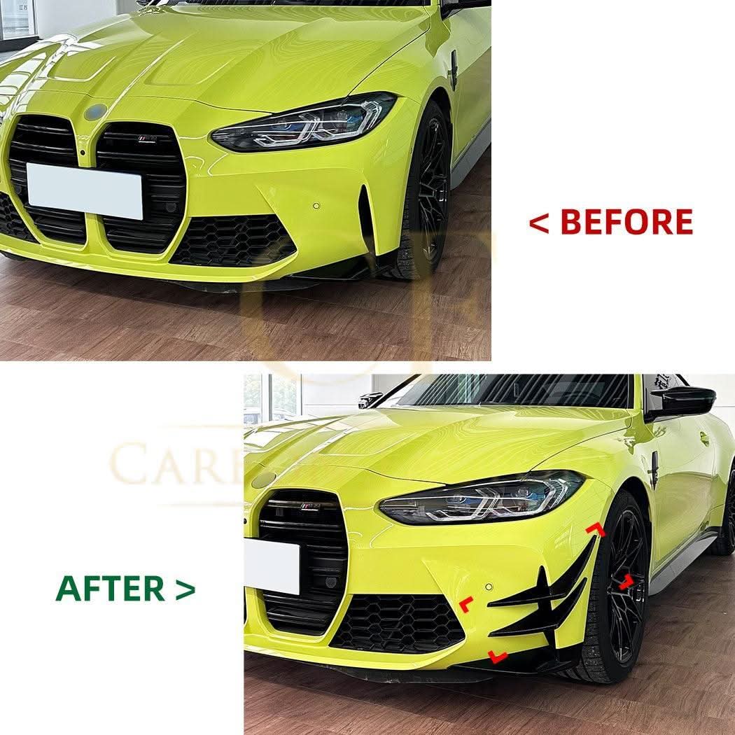 Gloss Black Front Canards for BMW G80 M3 G82 G83 M4 21-Present