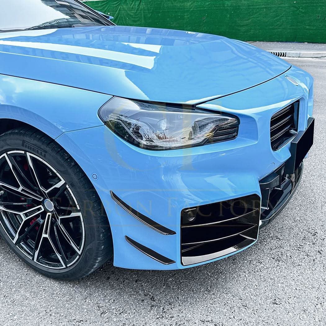 Gloss Black Front Canards for BMW G87 M2 23-Present