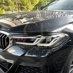 Gloss Black Headlight Trims for BMW G30 G31 LCI 5 Series 21-23
