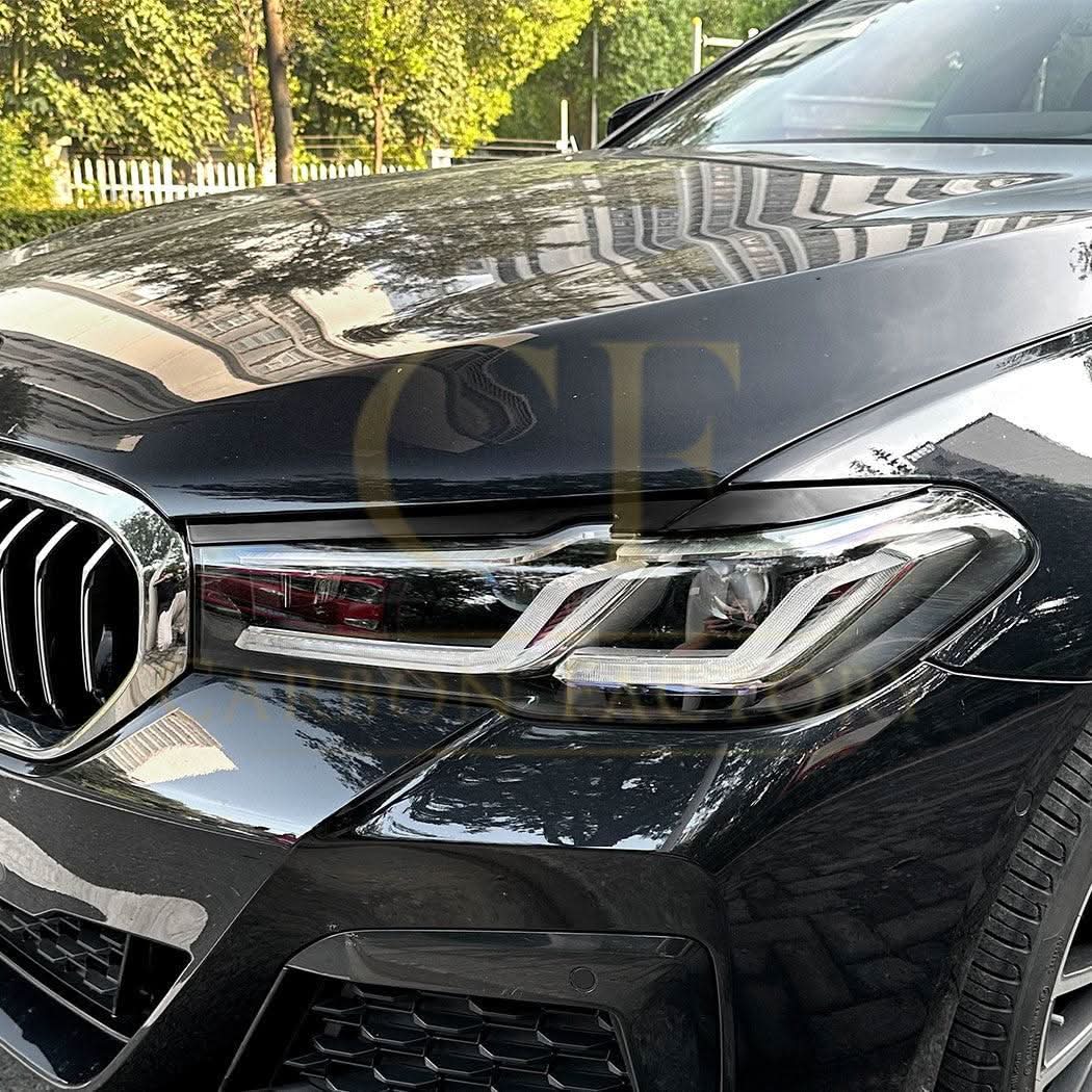 Gloss Black Headlight Trims for BMW G30 G31 LCI 5 Series 21-23