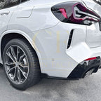 Gloss Black Rear Bumper Spats for BMW G01 X3 LCI 22-24