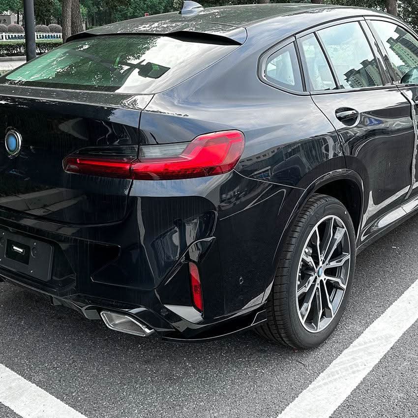 Gloss Black Rear Bumper Spats for BMW G02 X4 LCI 22-24