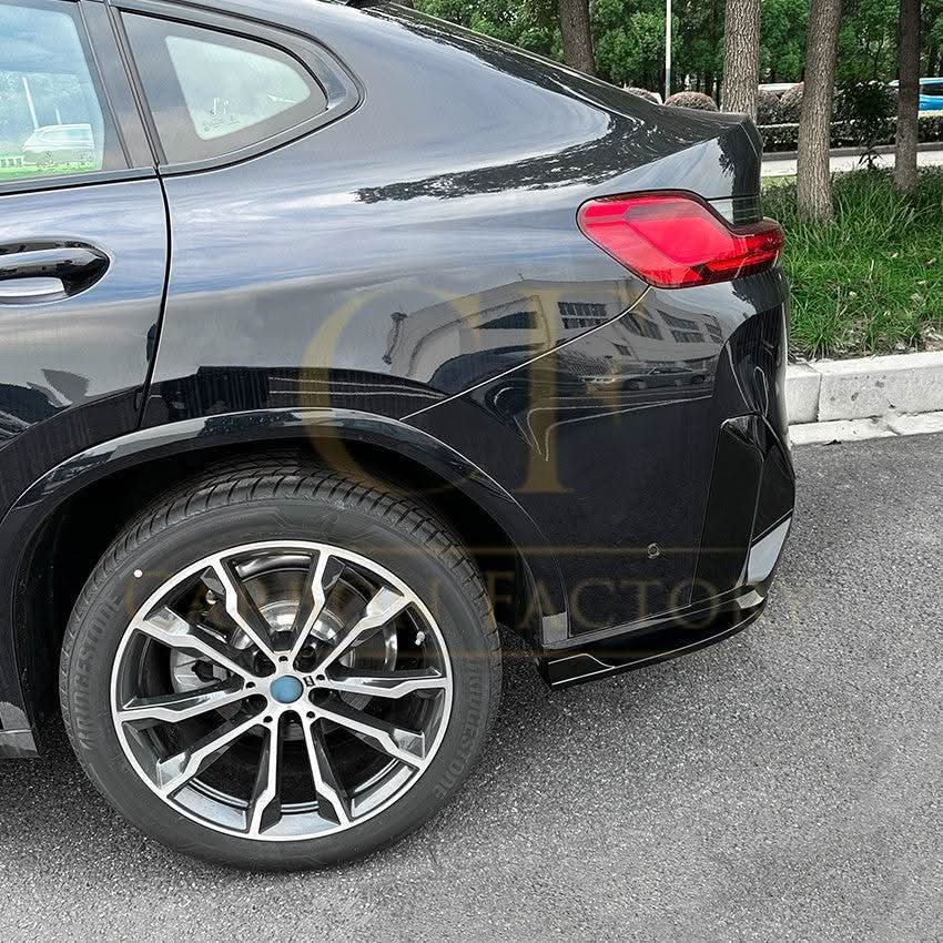 Gloss Black Rear Bumper Spats for BMW G02 X4 LCI 22-24