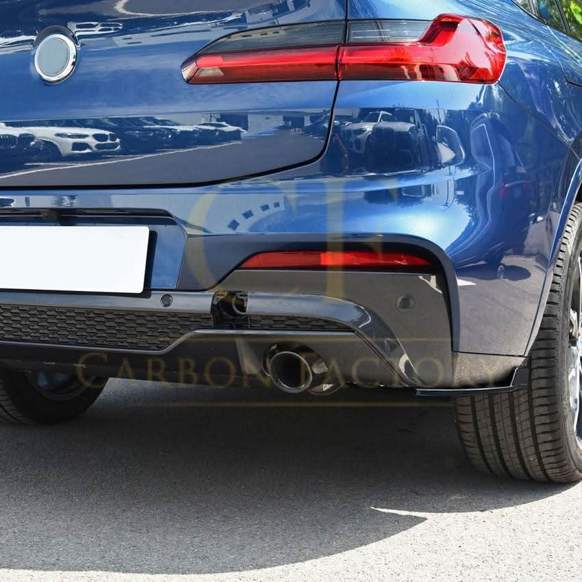 Gloss Black Rear Bumper Spats for BMW G02 X4 Pre-LCI 18-21
