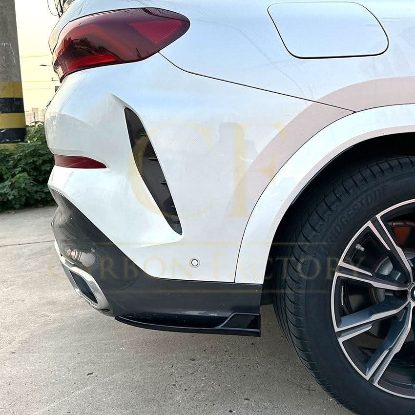 Gloss Black Rear Bumper Spats for BMW G06 X6 Pre-LCI 19-22