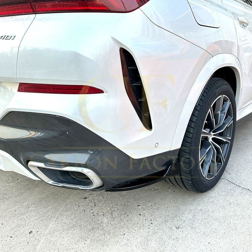 Gloss Black Rear Bumper Spats for BMW G06 X6 Pre-LCI 19-22